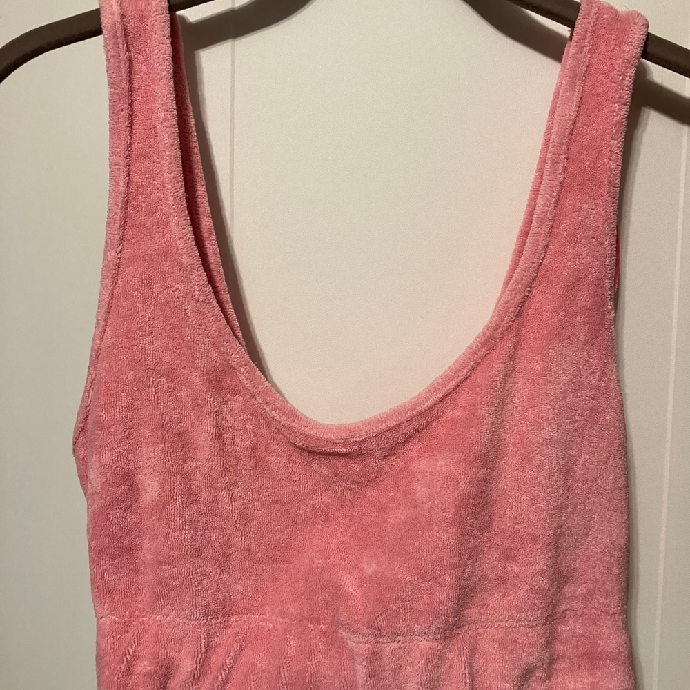 Zara pink  terry crop tank top small s